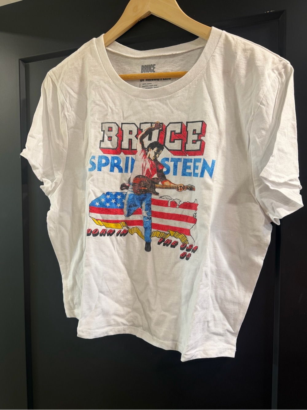 Bruce Springsteen White Graphic Short Sleeve Tee